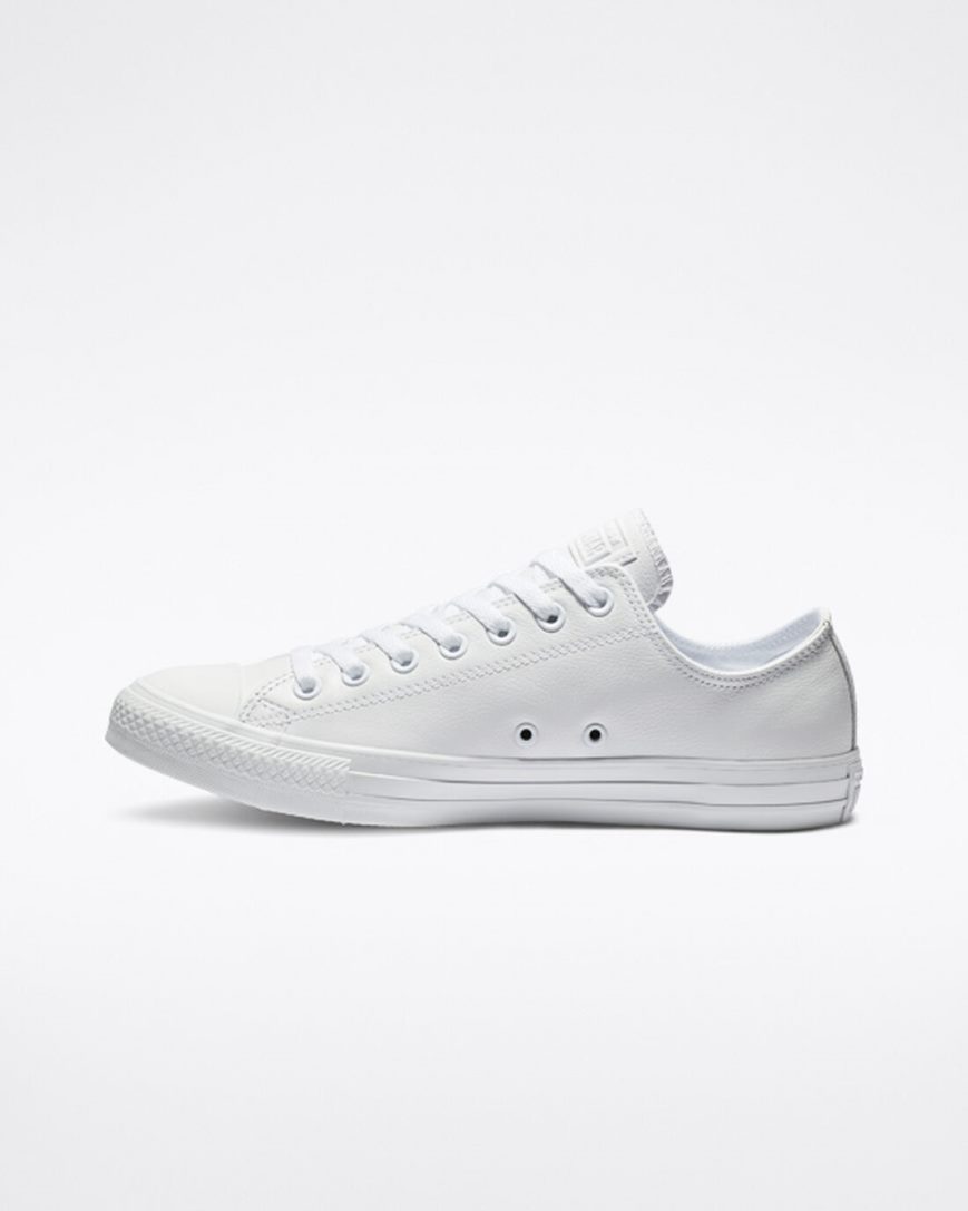 Tenis Converse Chuck Taylor All Star Couro Cano Baixo Feminino Branco | PT V005P43